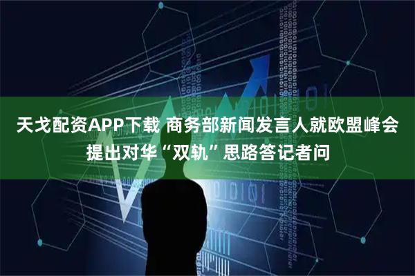 天戈配资APP下载 商务部新闻发言人就欧盟峰会提出对华“双轨”思路答记者问